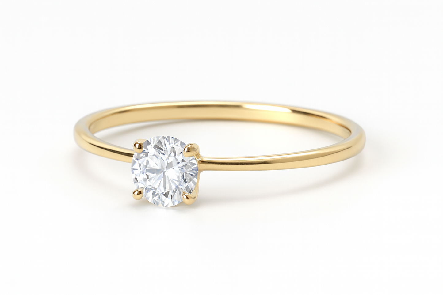 Anel de Noivado Alva | Solitário Ponto de Luz 6mm