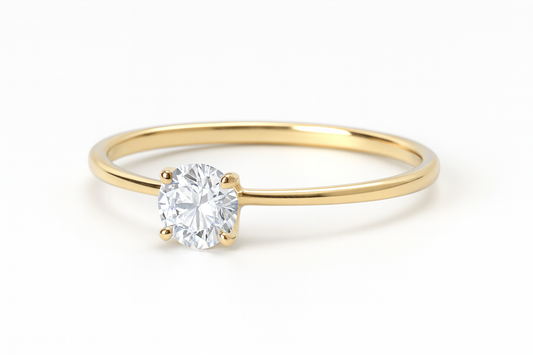 Anel de Noivado Alva | Solitário Ponto de Luz 6mm