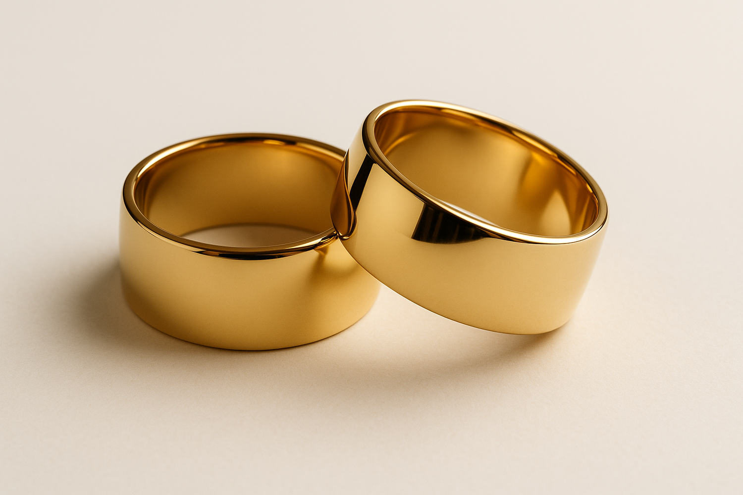 Par de Alian�as Flat 10mm em Ouro 10K e 18K - Alian�as Divinas